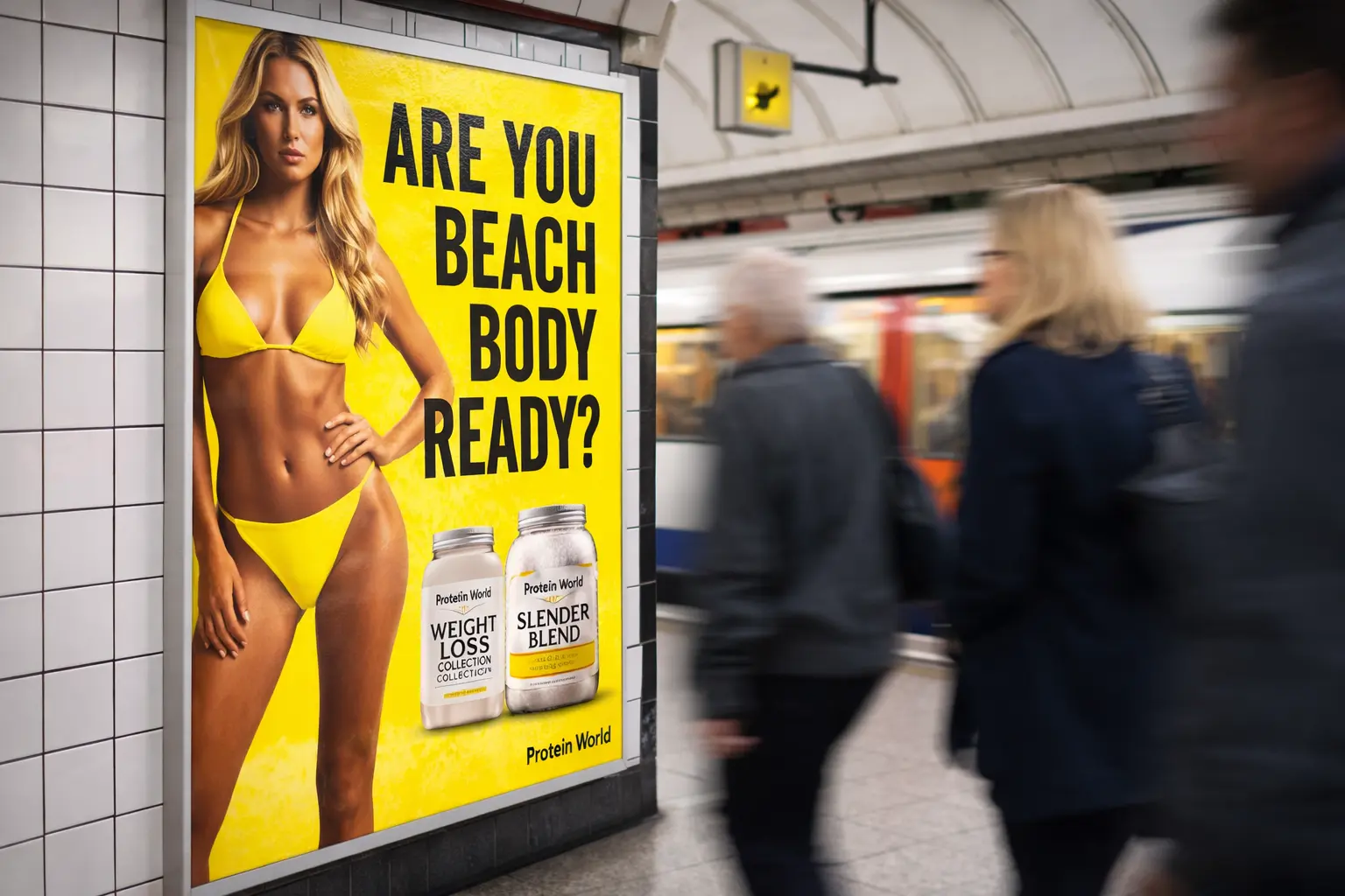 campanie de marketing controversata Protein World beach body ready vandalism